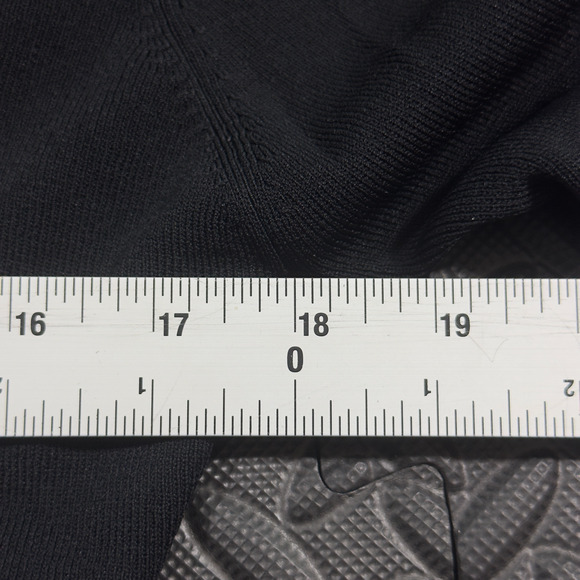 Tesso Sweatshirt Womens XL Black Knit Monogram Tape Long Sleeve Pullover Classic - Picture 7 of 7